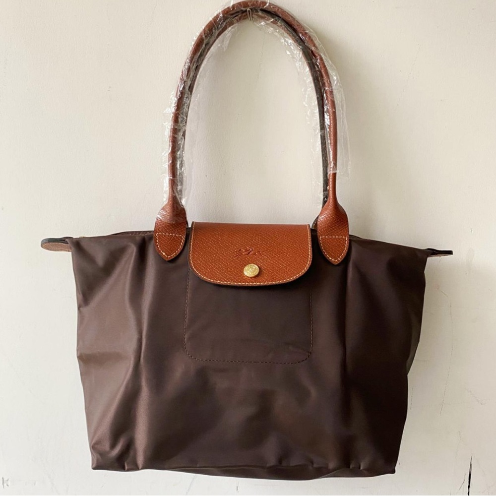 Longchamp Medium Le Pliage Chocolate Brown Tote Bag